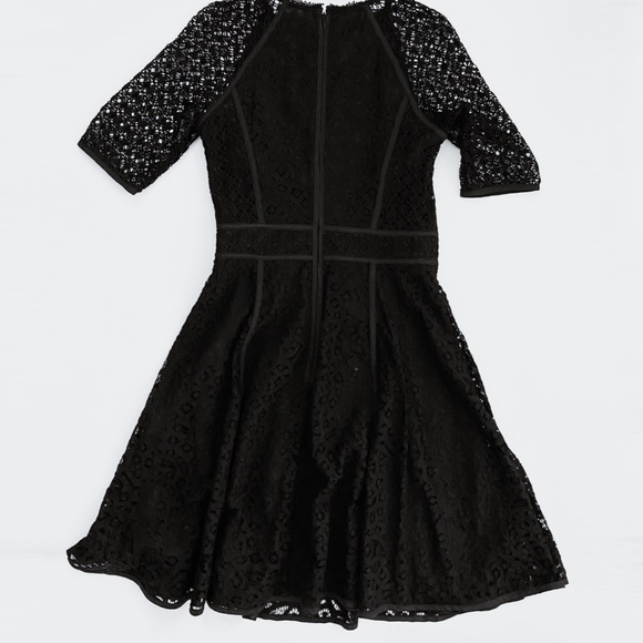 Reiss Black Paneled Lace Overlay Bounty Dress - Picture 5 of 7